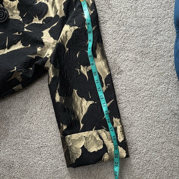 Joseph Ribkof Foil Gold Metallic Floral Jacket - Picture 12 of 14